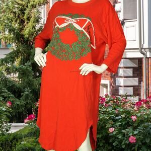 Vintage Neiman Marcus Christmas Xmas Holydays Reef USA Made Sleepwear T Shirt L